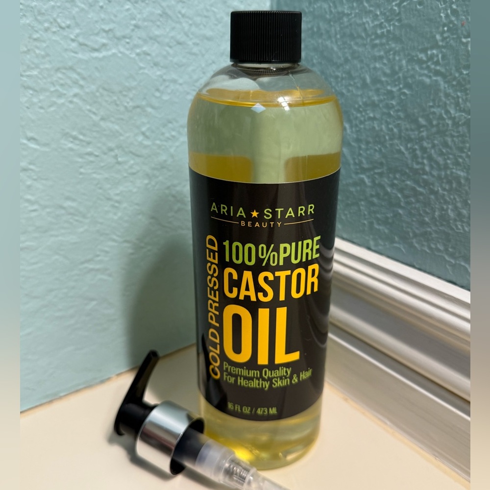 Aria Starr Castor Oil Cold Pressed 16floz For Hair Growth Face Skin Moisturizer